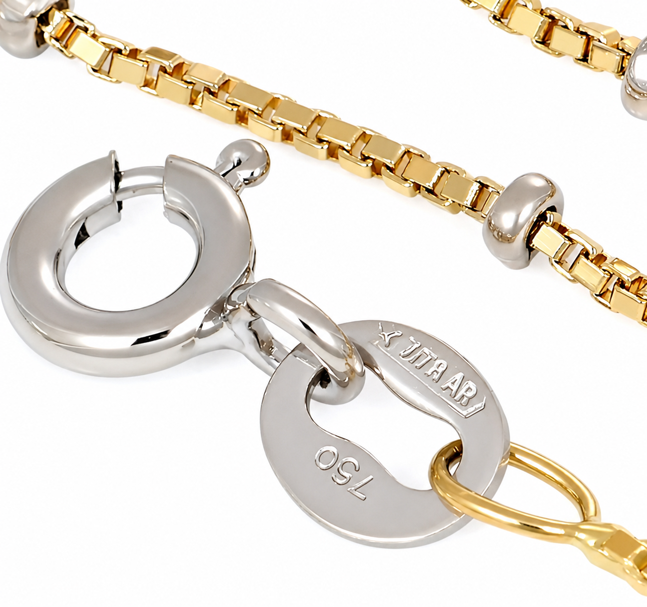 Collana - 18 carati Oro giallo, Oro bianco - Made in Italy - Handmade
