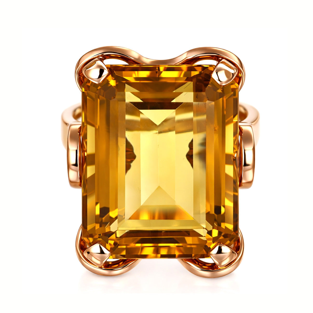 Anello - 18 carati Oro giallo - 18.00ct. tw. Quarzo