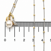 Collana - 18 carati Oro bianco, Oro giallo - 0.015ct. tw. Diamante (Naturale) - Perla - Perla Tahiti 14.30 mm