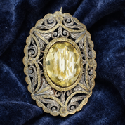 Spilla - 18 carati Oro giallo, Argento Quarzo