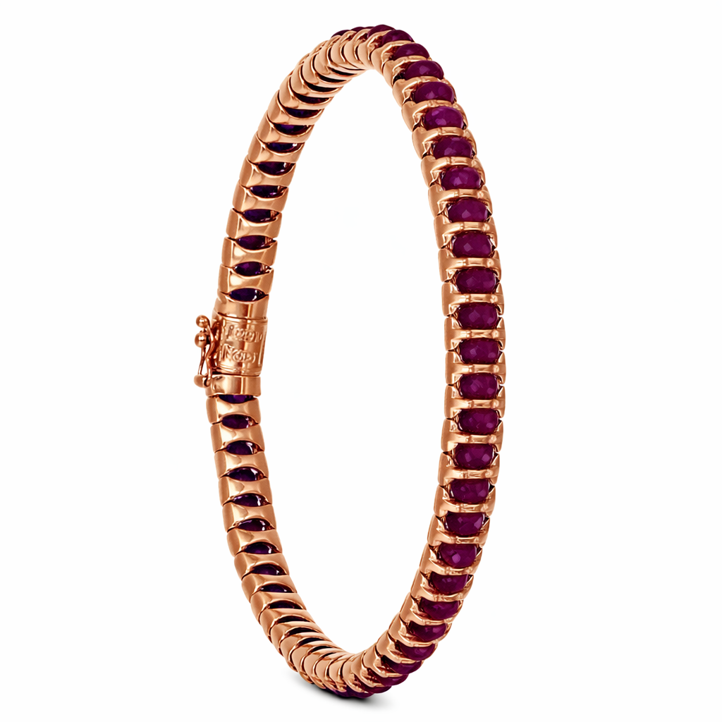 Bracciale - 9 kt Oro giallo - 4.56ct. tw. Rubino