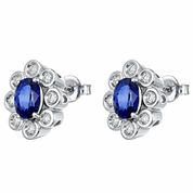 Orecchini - 18 carati Oro bianco - 2.16ct. tw. Zaffiro - Diamante
