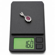 Ciondolo - 14 carati Oro bianco - 1.41ct. tw. Rubino - Diamante - Handmade - Made in Italy