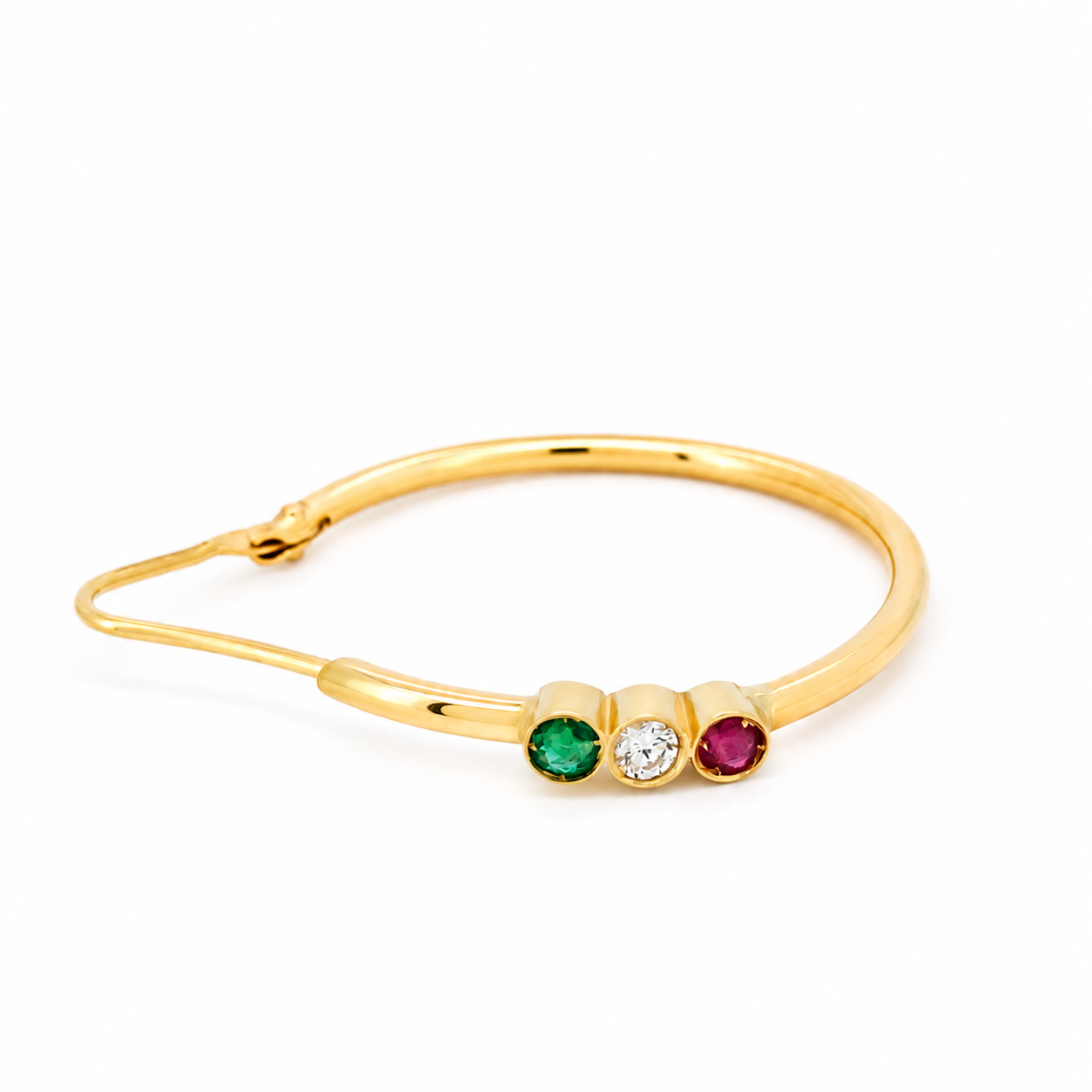 Orecchini - 18 carati Oro giallo, Rubini - 0.18ct. tw. Smeraldo - Diamante - Made in Italy - Handmade