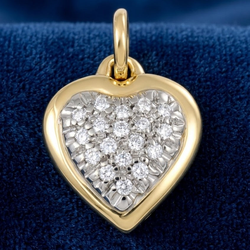 Ciondolo - 18 carati Oro giallo, Oro bianco - 0.20ct. tw. Diamante (Naturale) - Made in Italy - Handmade