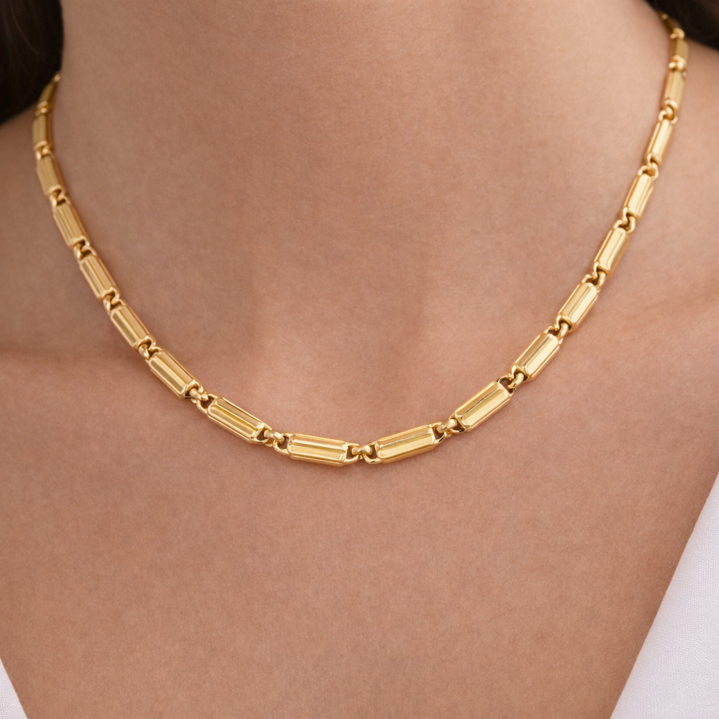 Collana - 18 carati Oro giallo, Oro bianco - 0.02ct. tw. Diamante (Naturale)