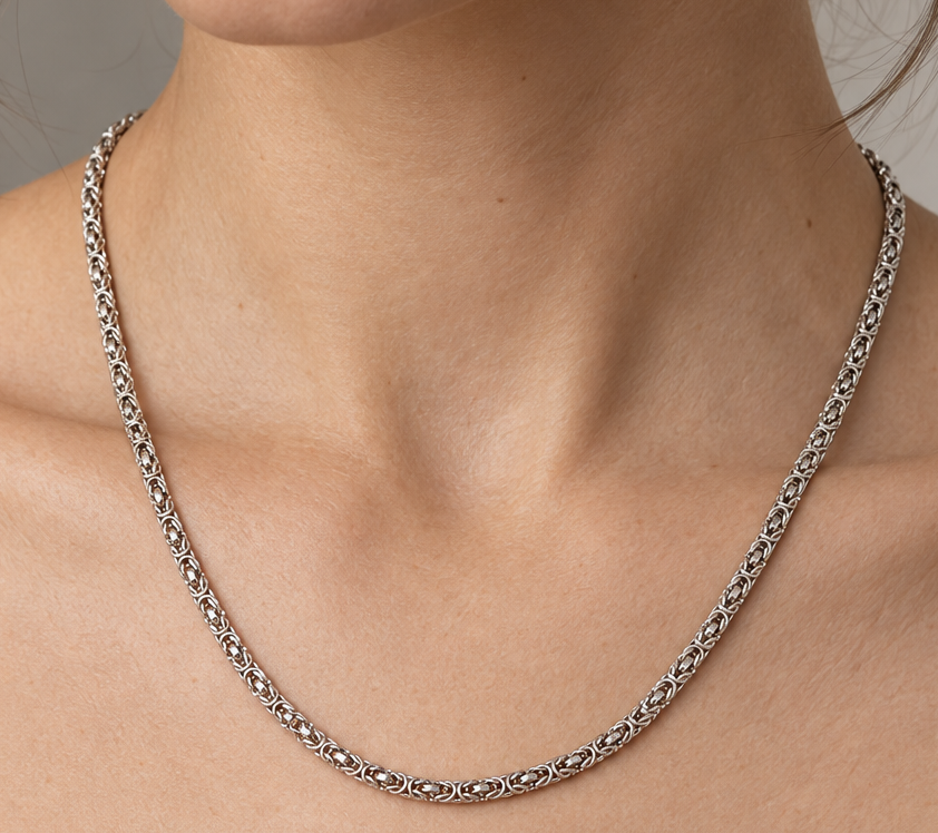 Collana - 18 carati Oro bianco - Made in Italy - Handmade