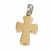 Ciondolo unisex in oro giallo 18 carati a forma di croce