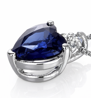 Collana con ciondolo - 18 carati Oro bianco - 0.76ct. tw. Zaffiro - Diamante
