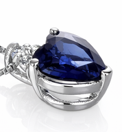 Collana con ciondolo - 18 carati Oro bianco - 0.76ct. tw. Zaffiro - Diamante