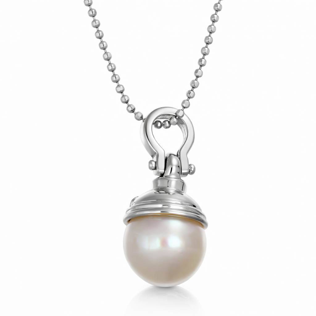 Collana con ciondolo - 18 carati Oro bianco