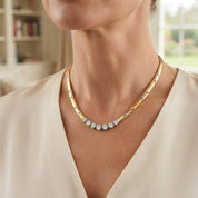 Collana - 18 carati Oro bianco, Oro giallo - 0.25ct. tw. Diamante (Naturale) - Made in Italy