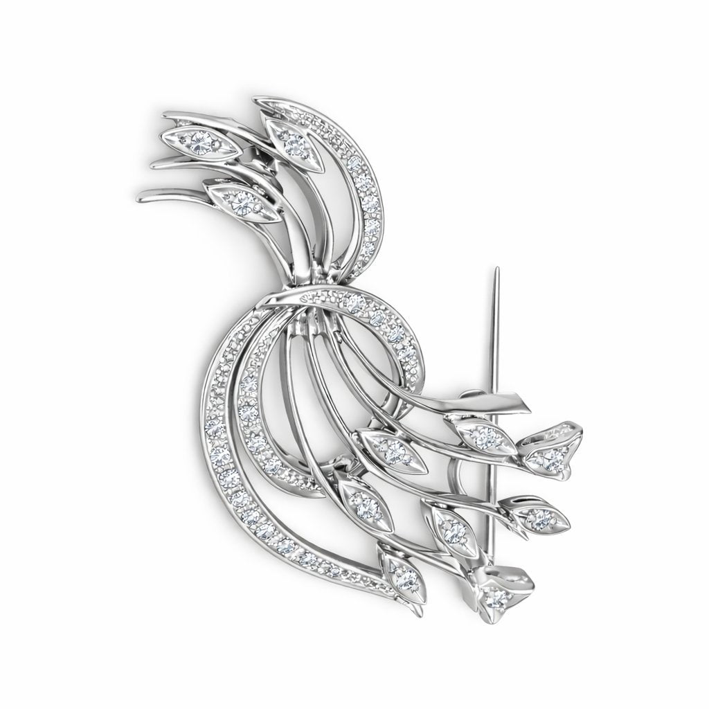 Spilla - 18 carati Oro bianco - 0.31ct. tw. Diamante (Naturale)