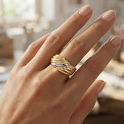 Anello - 18 carati Oro giallo, Oro rosa, Oro bianco - Made in Italy - Handmade