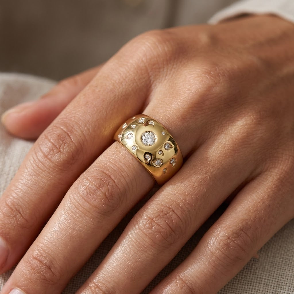 Anello - 18 carati Oro giallo - 0.29ct. tw. Diamante (Naturale) - Made in Italy - Handmade