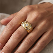 Anello - 18 carati Oro giallo - 0.29ct. tw. Diamante (Naturale) - Made in Italy - Handmade