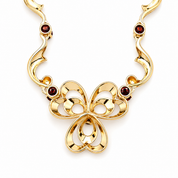 Collana - 18 carati Oro giallo - 1.65ct. tw. Granato - Made in Italy - Handmade