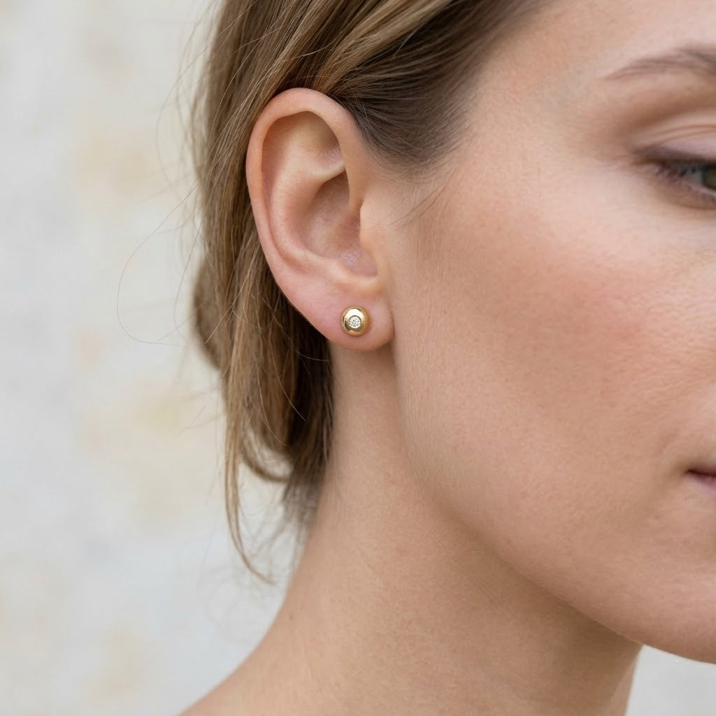 Orecchini da donna in oro giallo 18 carati con diamanti