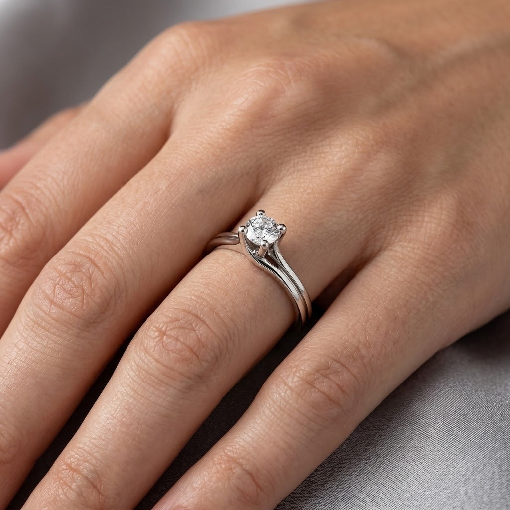 Anello - 18 carati Oro bianco - 0.20ct. tw. Diamante (Naturale) - Made in Italy - Handmade