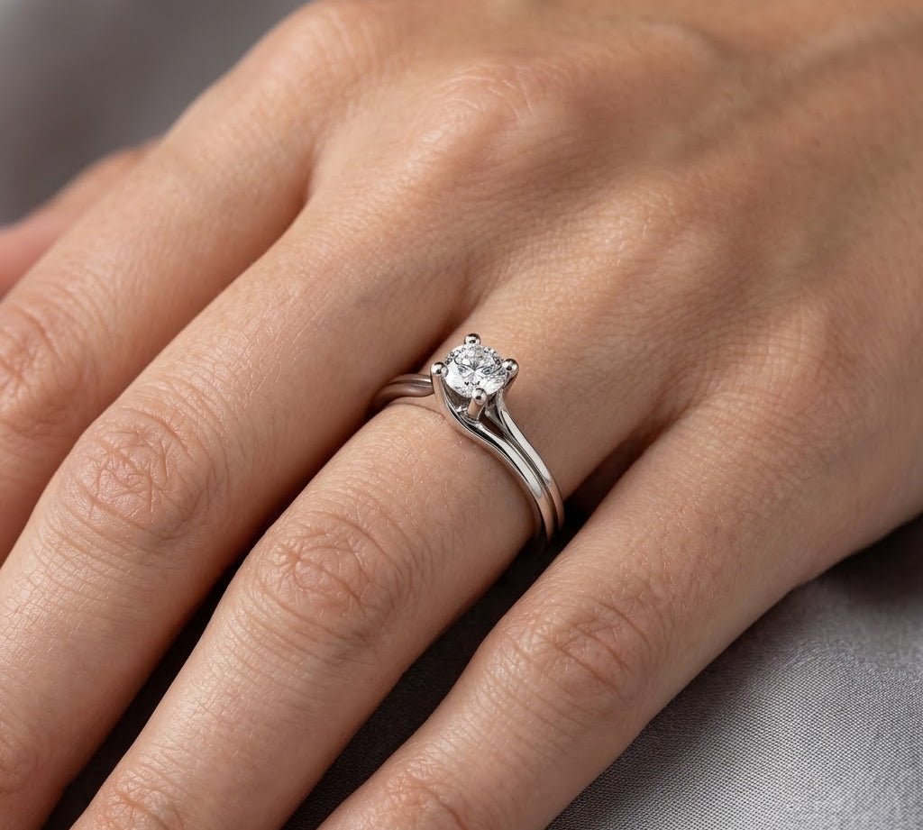 Anello - 18 carati Oro bianco - 0.20ct. tw. Diamante (Naturale) - Made in Italy - Handmade