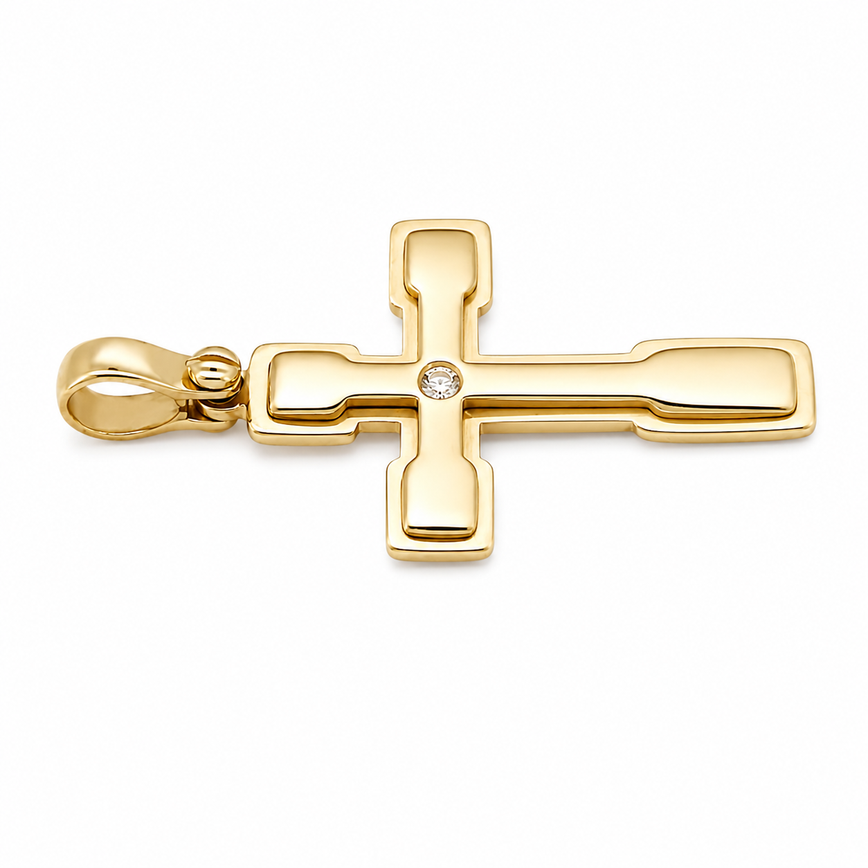 Ciondolo - 18 carati Oro giallo - 0.01ct. tw. Diamante (Naturale) - Made in Italy - Handmade