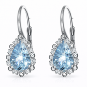 Orecchini - 18 carati Oro bianco - 1.66ct. tw. Acquamarina - Diamante