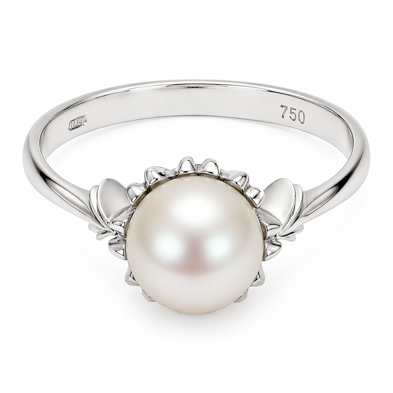 Anello - 18 carati Oro bianco - Perla