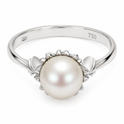 Anello - 18 carati Oro bianco - Perla
