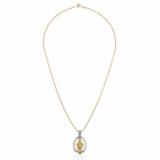 Collana con ciondolo - 18 carati Oro bianco, Oro giallo - 0.05ct. tw. Diamante (Naturale)