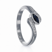 Anello - 18 carati Oro  Bianco - 0.50ct. tw. Zaffiro - Diamante