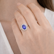 Anello - 18 carati Oro bianco - 2.49ct. tw. Tanzanite - Diamante