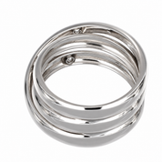 Anello - 18 carati Oro bianco - 0.09ct. tw. Diamante (Naturale) - Made in Italy