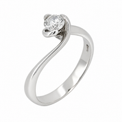 Anello - 18 carati Oro bianco- 0.28ct. tw. Diamante (Naturale) - Made in Italy - HandMade