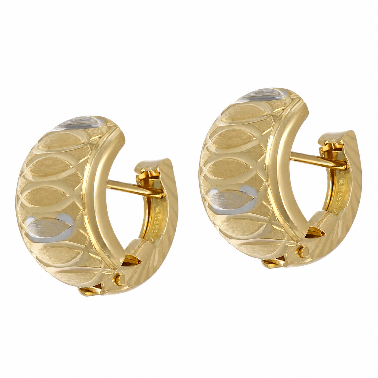 Orecchini - 18 carati Oro giallo, Oro bianco - Made in Italy - Handmade