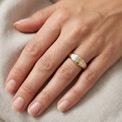 Anello - 18 carati Oro bianco, Oro giallo - 0.03ct. tw. Diamante (Naturale)