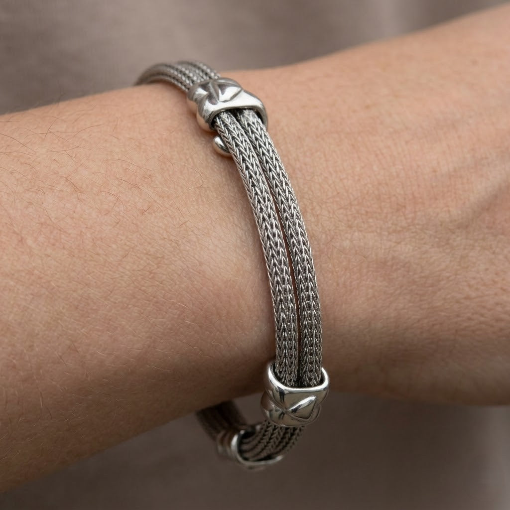 Bracciale - 18 carati Oro bianco - Handmade - Made in Italy