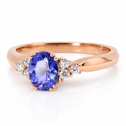 Anello - 18 carati Oro rosa - 1.60ct. tw. Tanzanite - Diamante