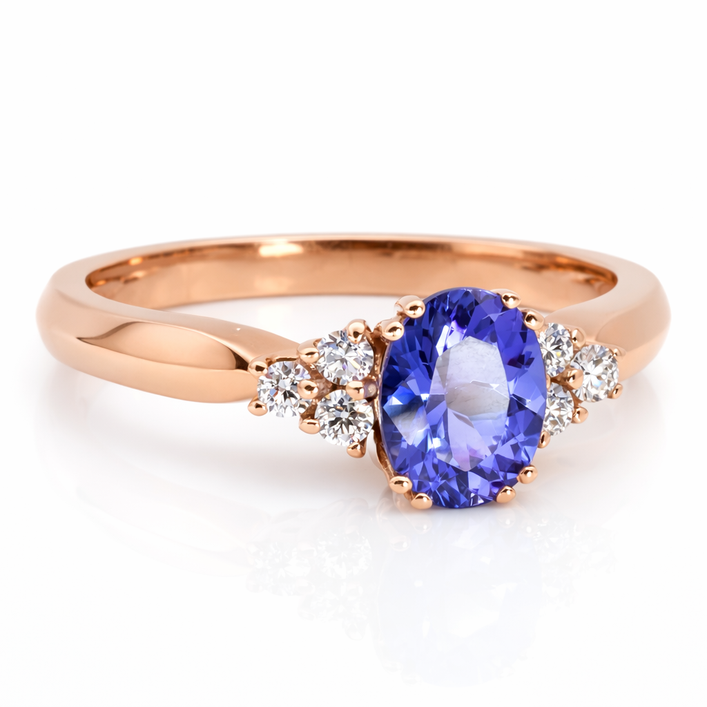 Anello - 18 carati Oro rosa - 1.60ct. tw. Tanzanite - Diamante