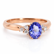 Anello - 18 carati Oro rosa - 1.60ct. tw. Tanzanite - Diamante