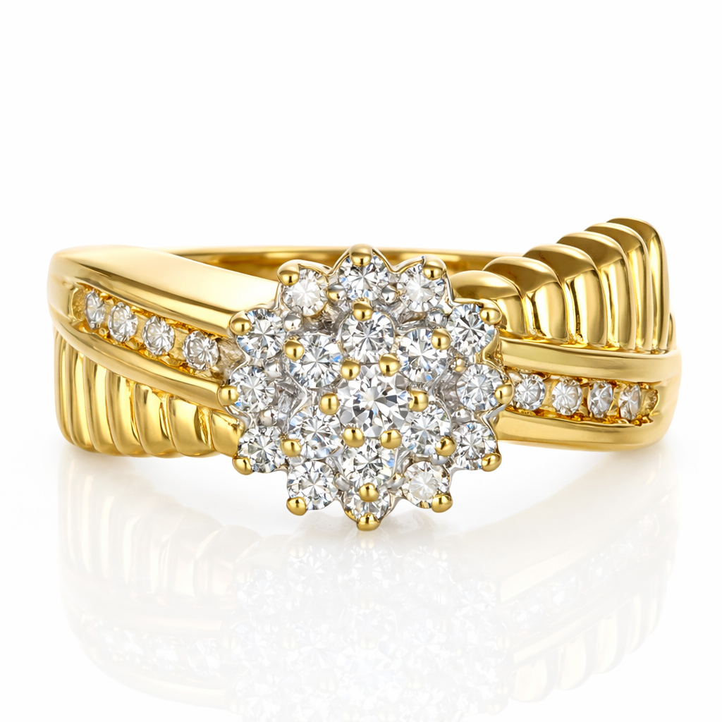 Anello - 14 carati Oro bianco, Oro giallo - 0.41ct. tw. Diamante (Naturale)