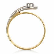 Anello da donna in oro giallo e oro bianco 18 carati con diamante naturale