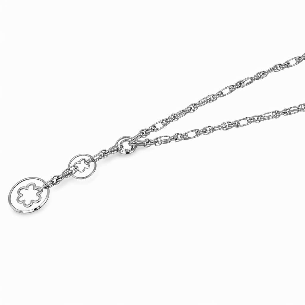 Collana con ciondolo - 18 carati Oro bianco