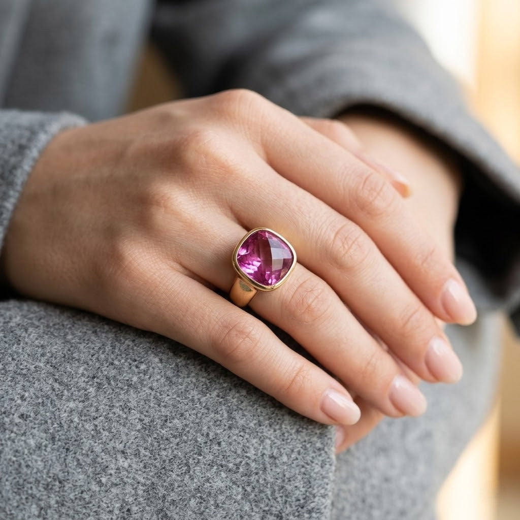 Anello da donna in oro giallo 18 carati