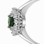 Anello - 18 carati Oro bianco - 1.27ct. tw. Tormalina - Diamante