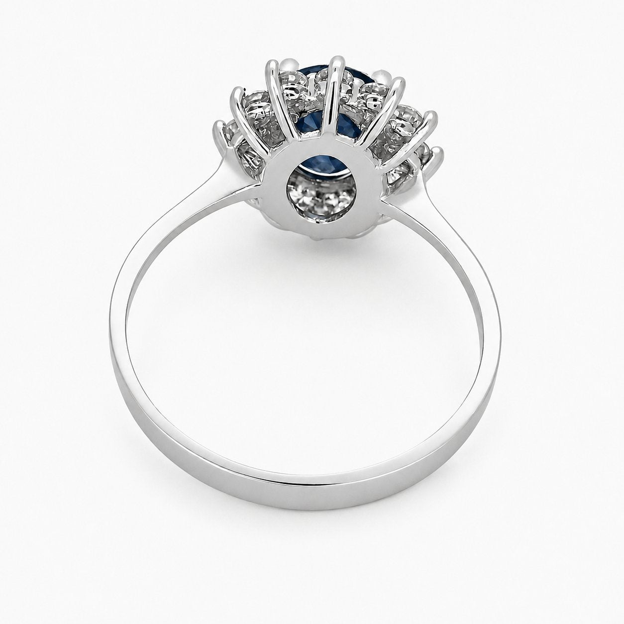 Anello - 14 carati Oro bianco - 2.32ct. tw. Zaffiro - Diamante - Made in Italy - Handmade