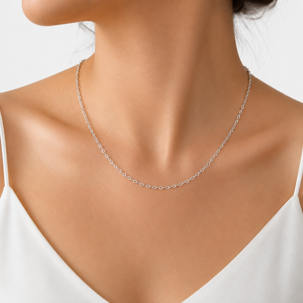 Collana - 18 carati Oro bianco - Made in Italy - Handmade