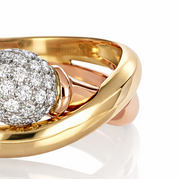 Anello in Oro Giallo , Oro bianco , Oro Rosa 18 carati con n 22 Diamanti