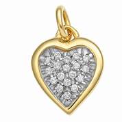 Ciondolo - 18 carati Oro giallo, Oro bianco - 0.20ct. tw. Diamante (Naturale) - Made in Italy - Handmade