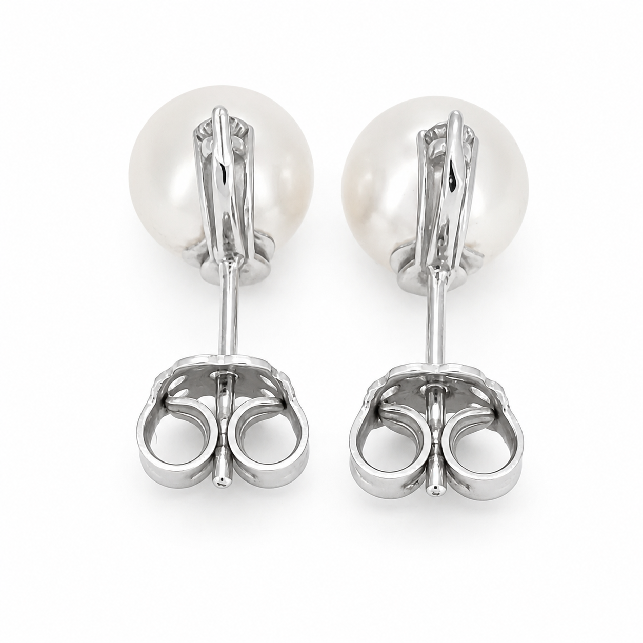 Orecchini - 18 carati Oro bianco - 0.10ct. tw. Diamante (Naturale) - Perla - Made in Italy - Handmade