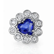 Orecchini - 18 carati Oro bianco - 1.90ct. tw. Zaffiro - Diamante